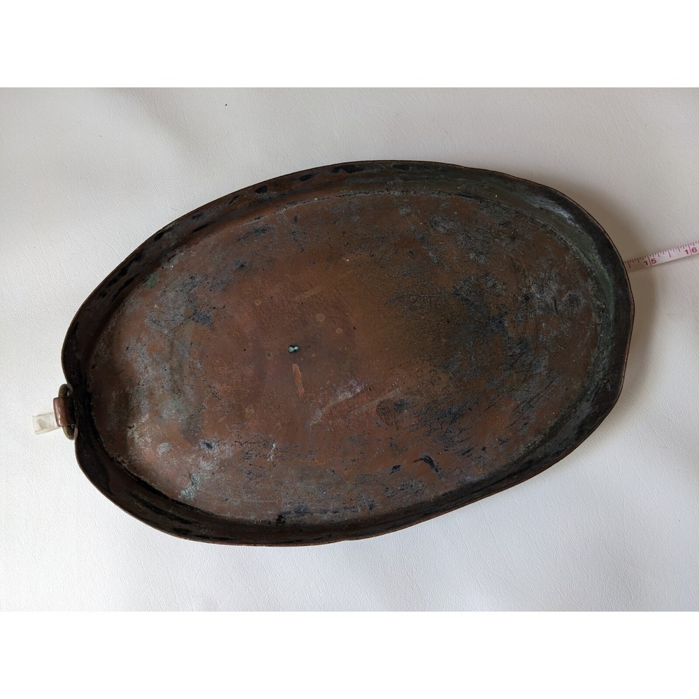 Antique Duparquet Copper Oval Roasting Gratin Pan 13 x 9 In NYC 112 w 22nd